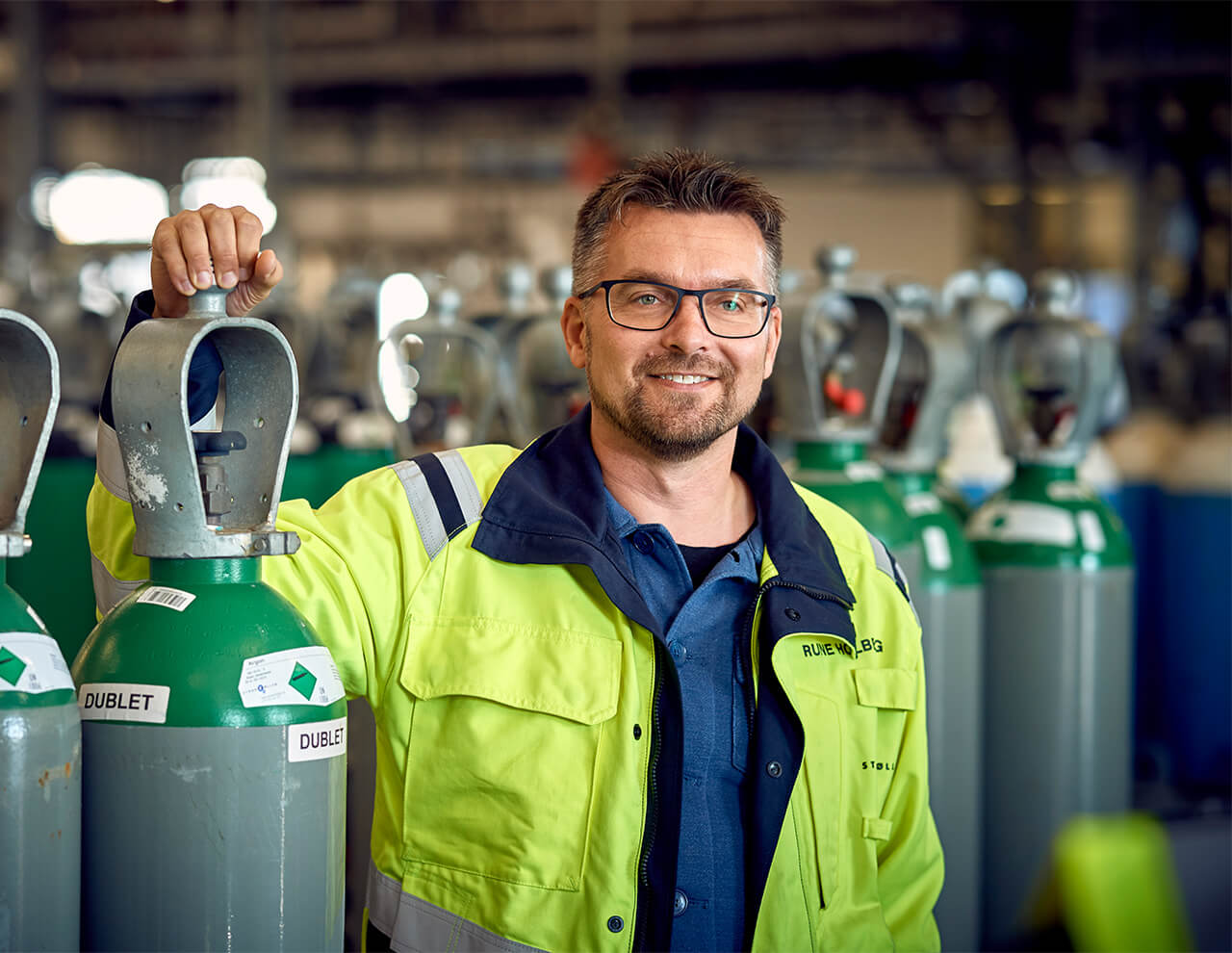 TIG-svejsning hvor argon bruges som beskyttelsesgas